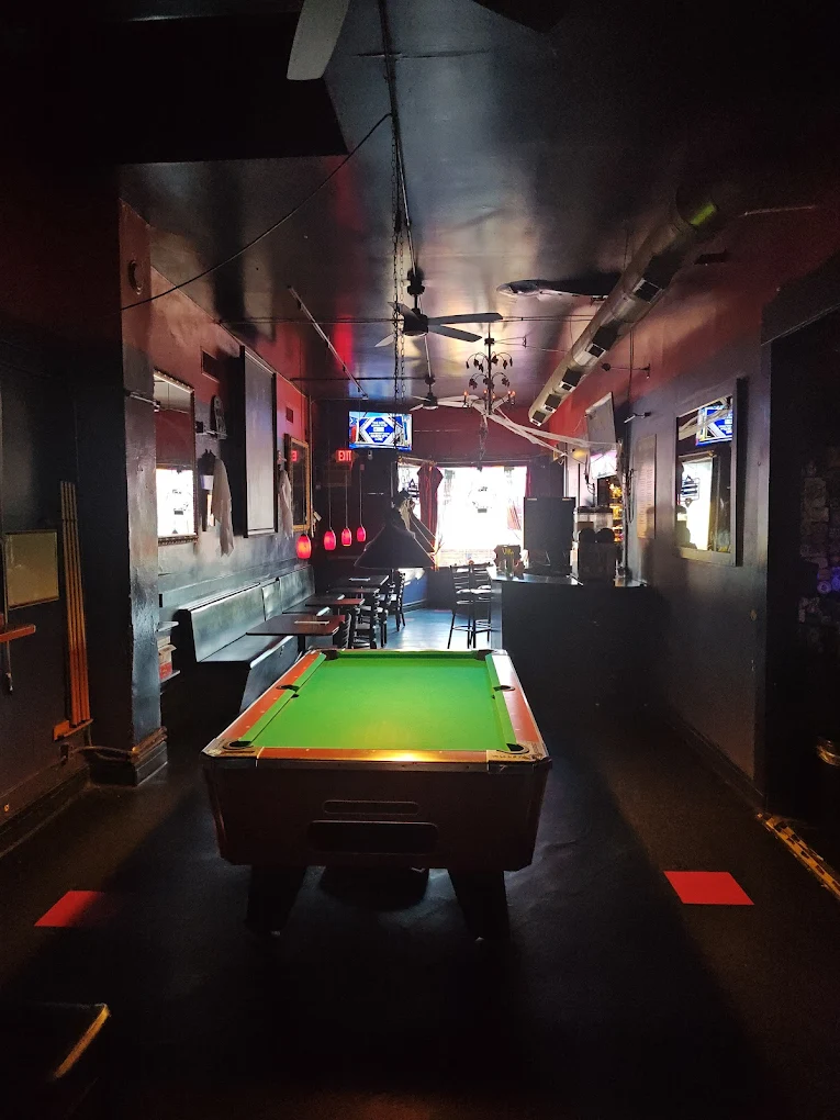 Bar of the Gods pool hall exterior/interior