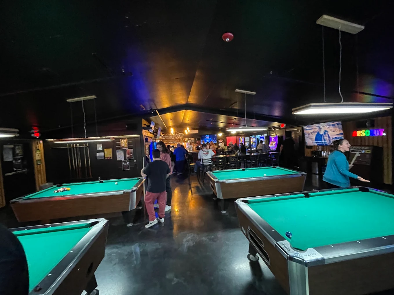 The Pink Elephant pool hall exterior/interior
