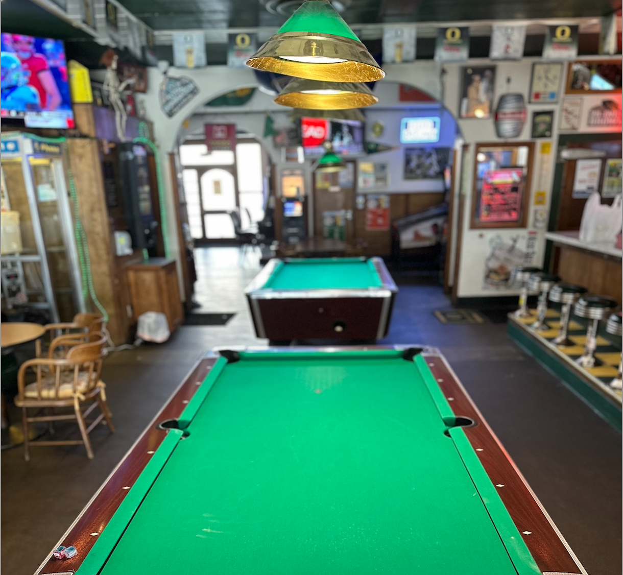 M & J Tavern pool hall exterior/interior