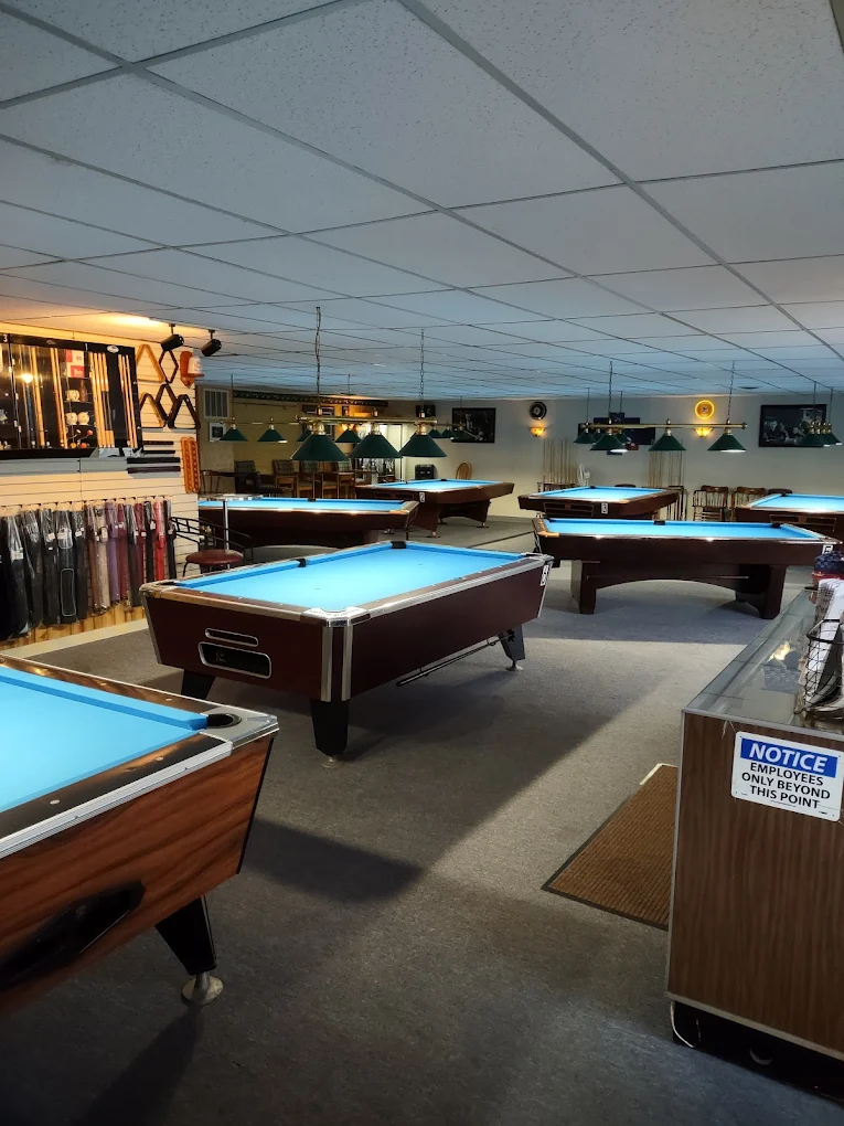 Sunset Billiards pool hall exterior/interior