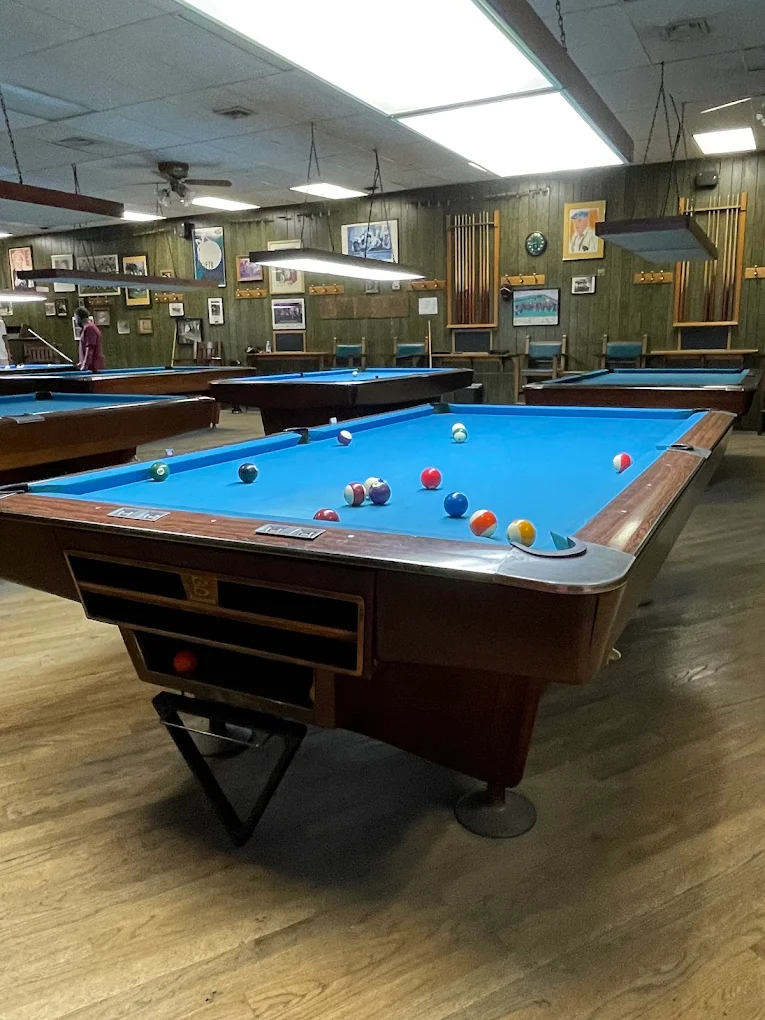 Pinky's Billiards Parlor pool hall exterior/interior