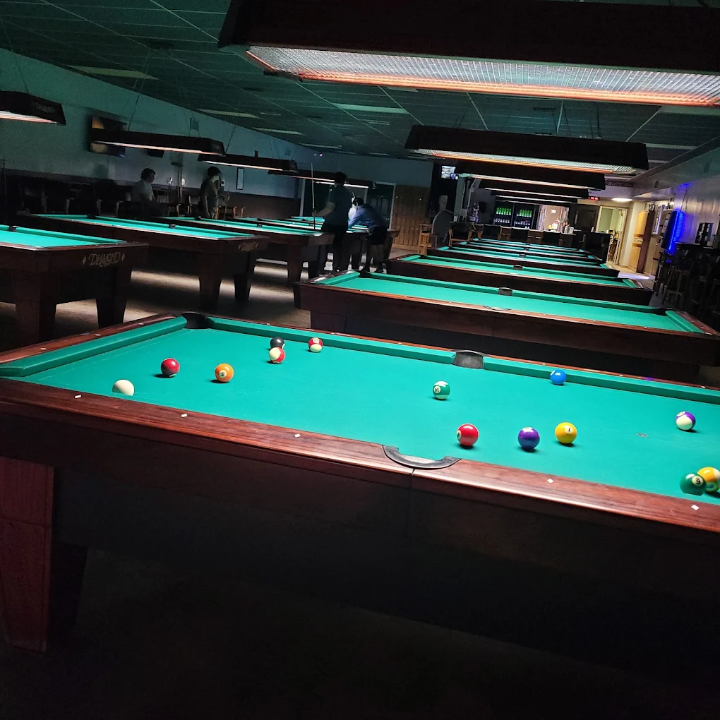 J&A Billiards pool hall exterior/interior
