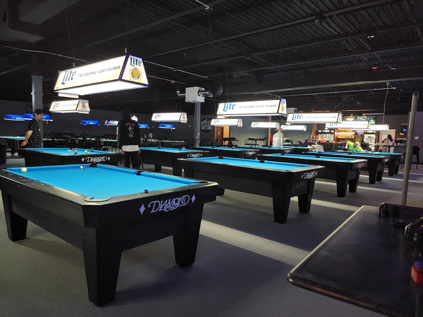 Rack City Billiards pool hall exterior/interior
