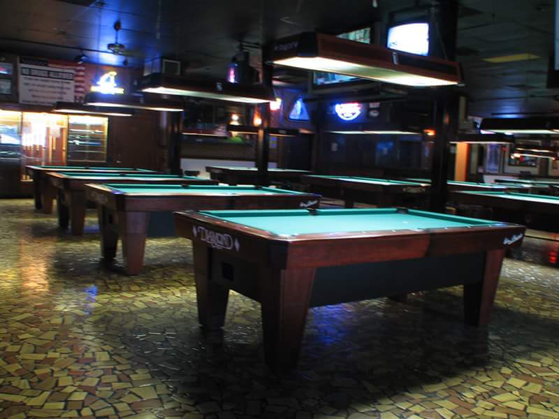 The Rack pool hall exterior/interior