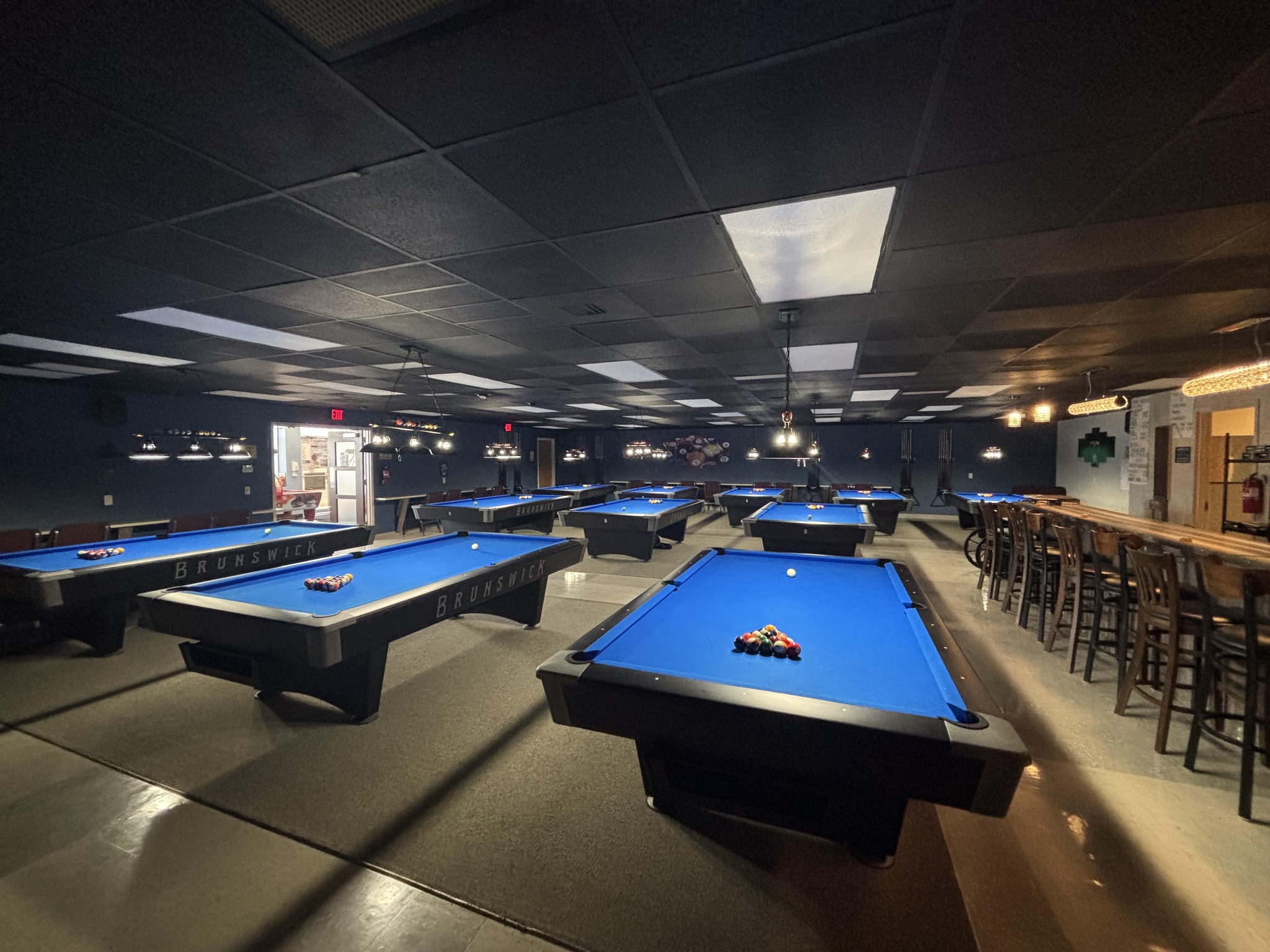 Chalk it Up pool hall exterior/interior