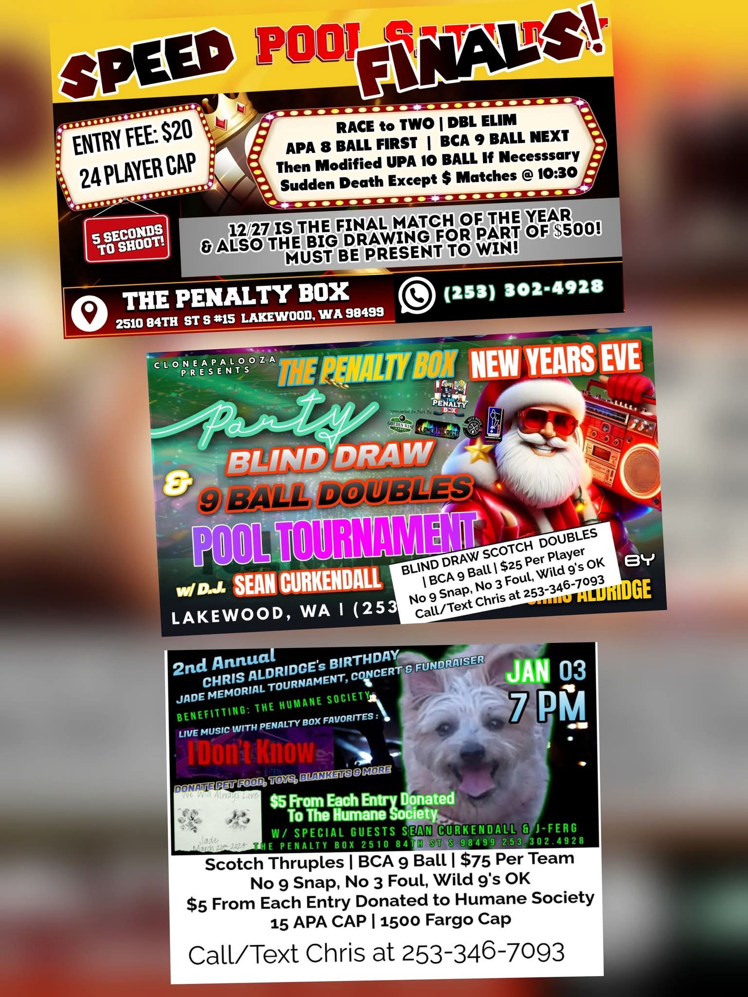 The Penalty Box pool hall exterior/interior