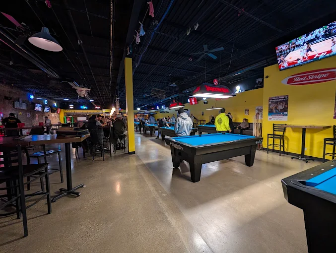 Bikini Bottom Bar pool hall exterior/interior