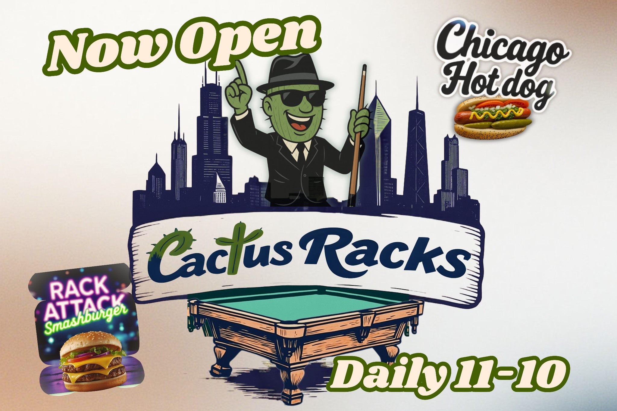 Cactus Racks pool hall exterior/interior