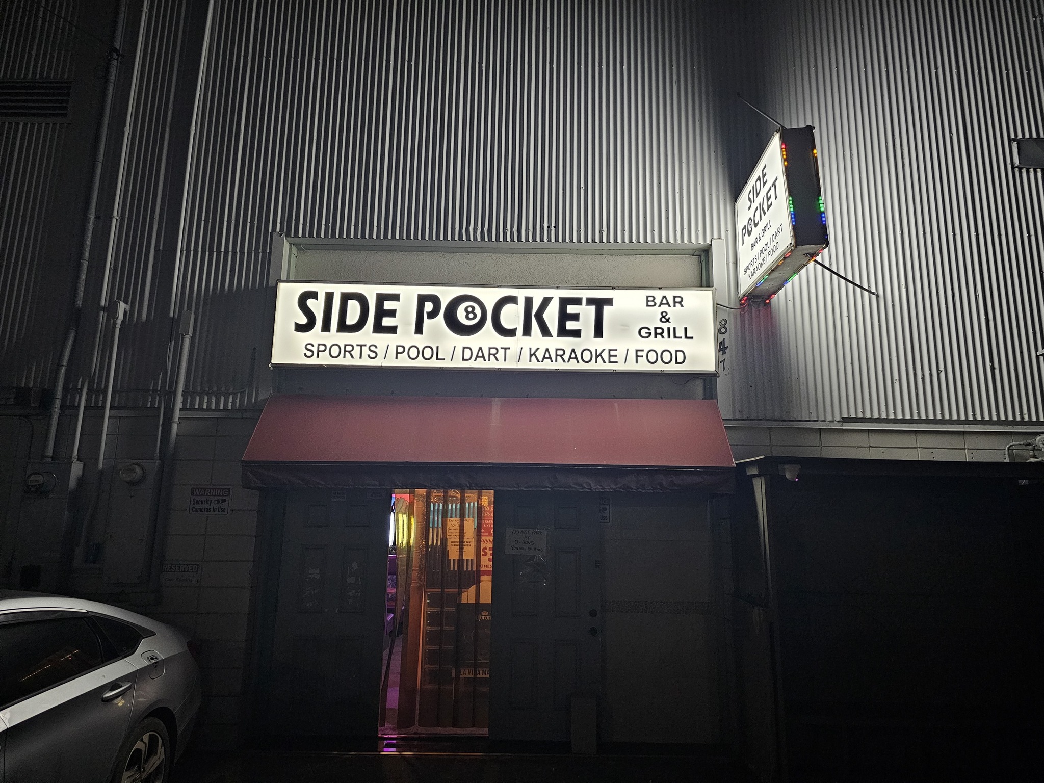 Side Pocket pool hall exterior/interior