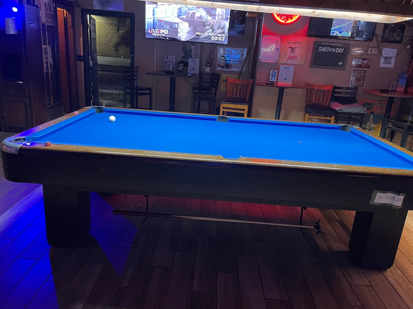 Knock'n Boots Saloon pool hall exterior/interior