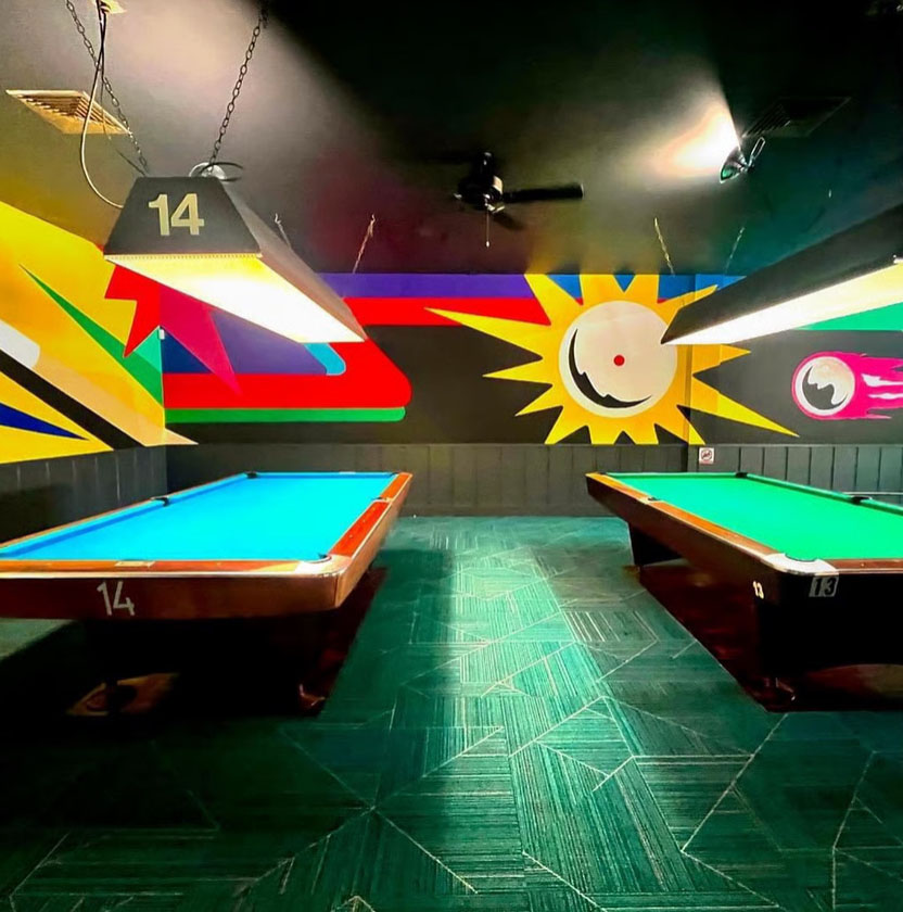 Chicago Billiard Cafe pool hall exterior/interior