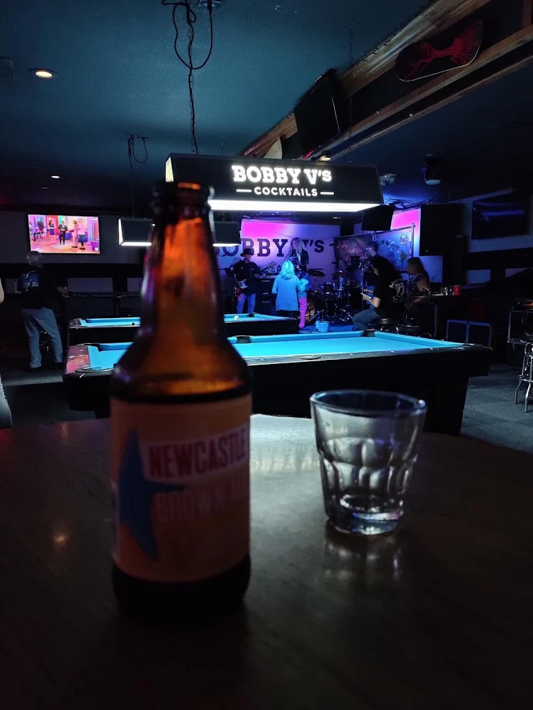 Bobby V's pool hall exterior/interior