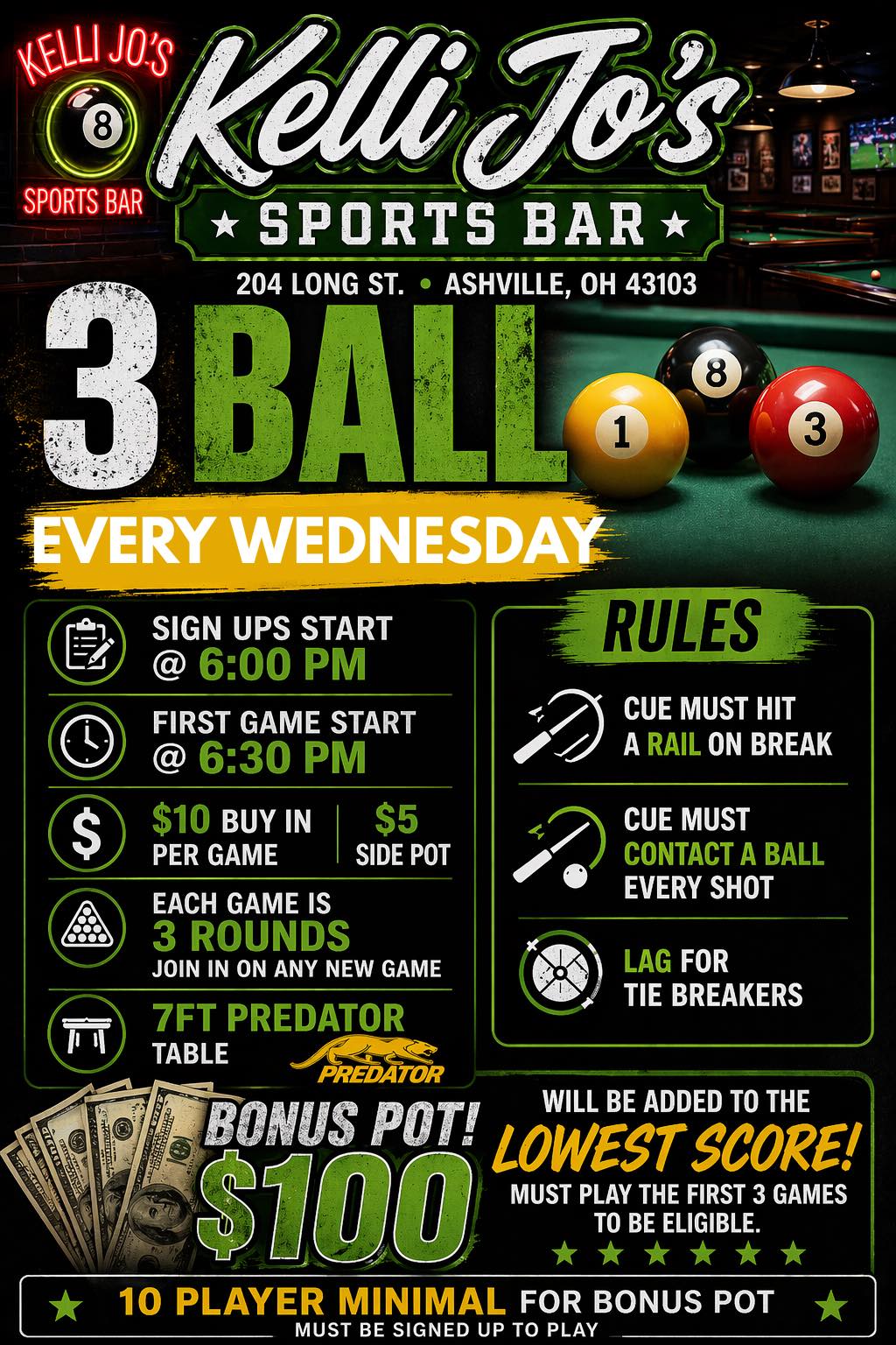 Tournament flyer / rules image