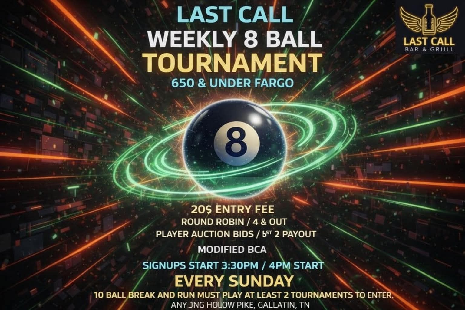 Tournament flyer / rules image