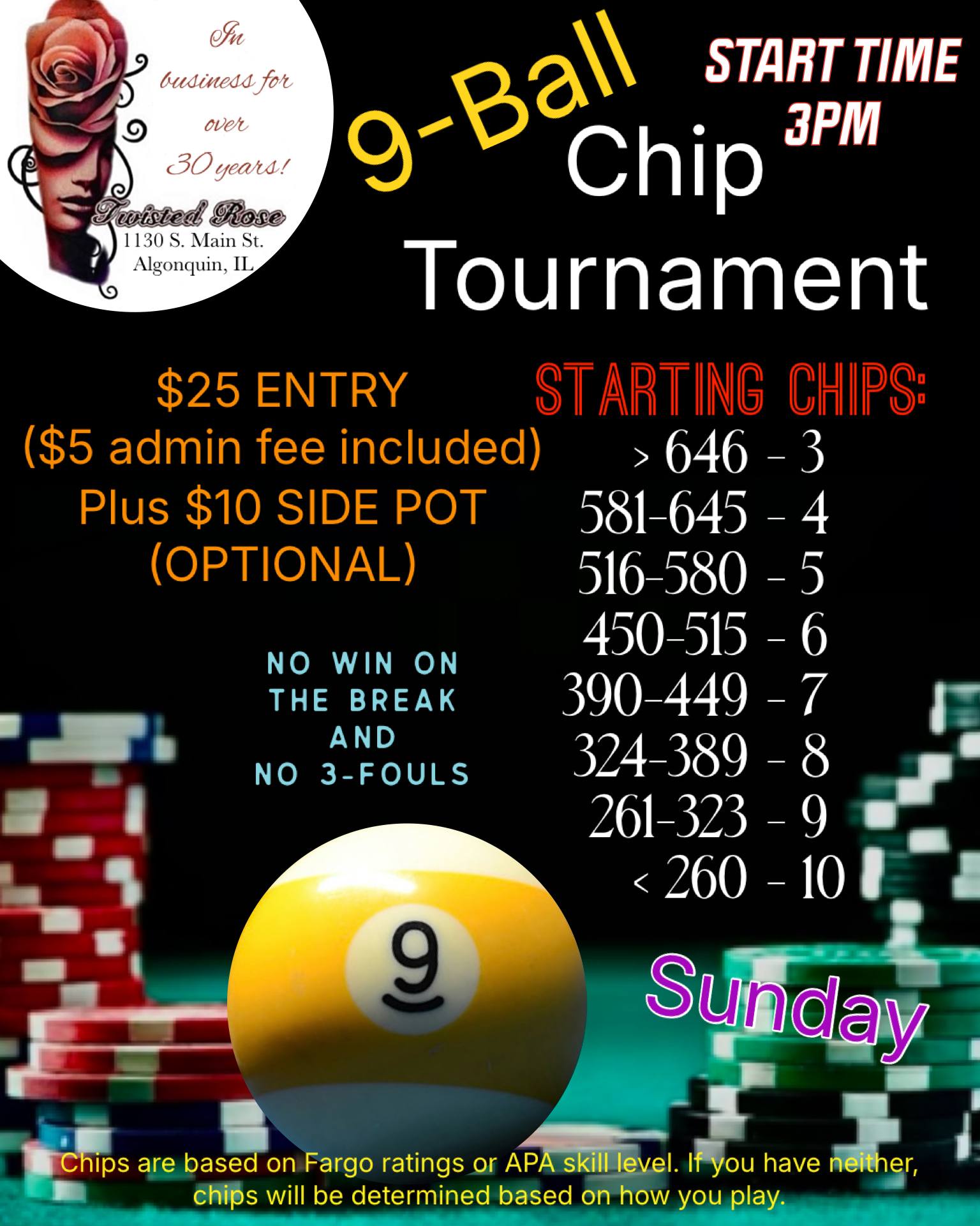 Tournament flyer / rules image