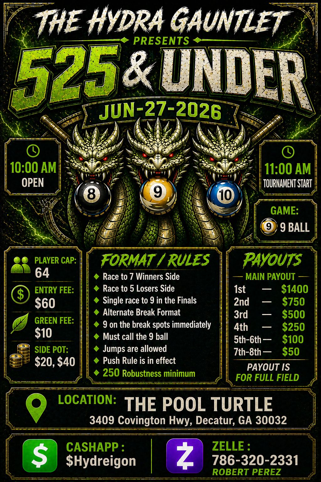 Tournament flyer / rules image