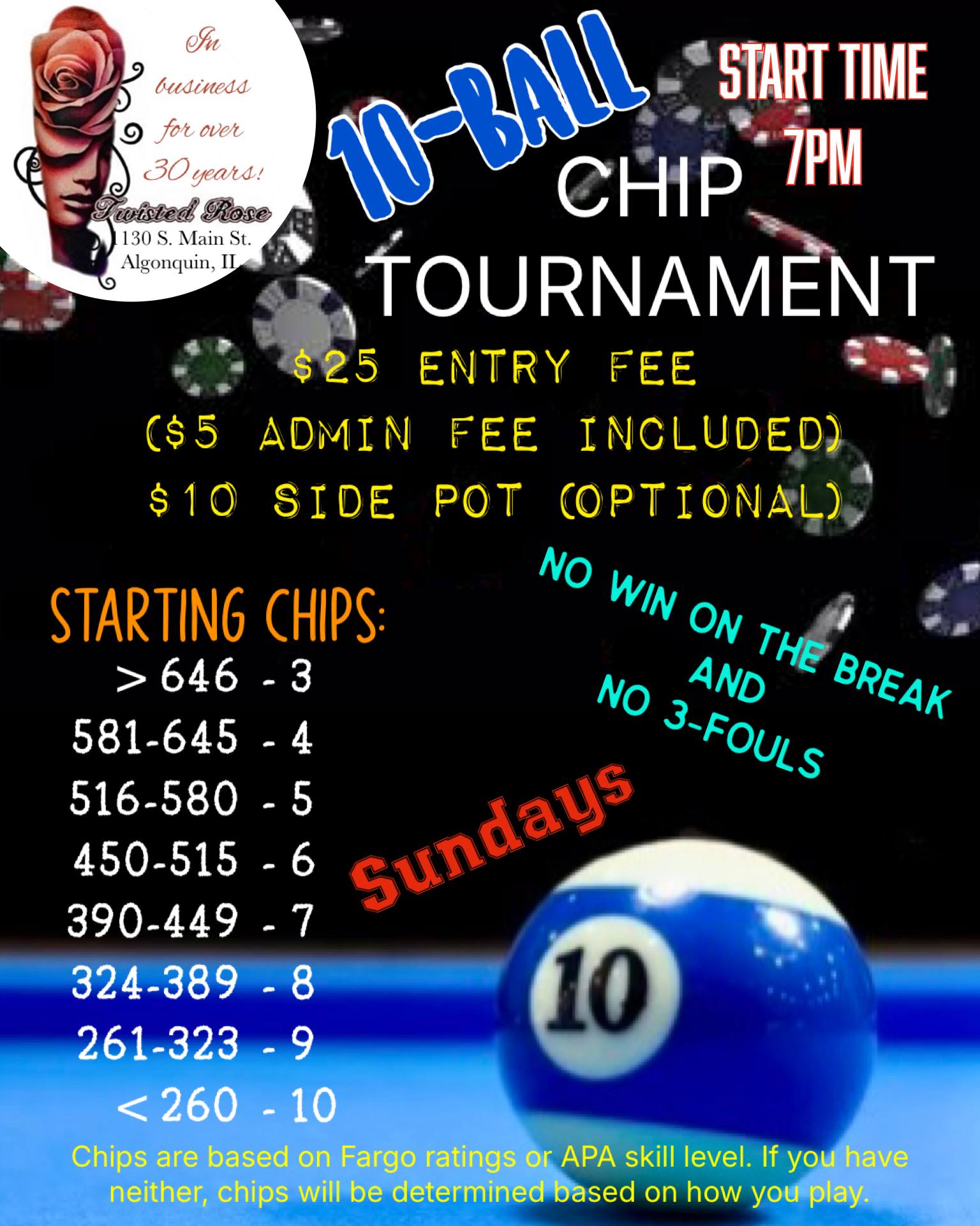 Tournament flyer / rules image