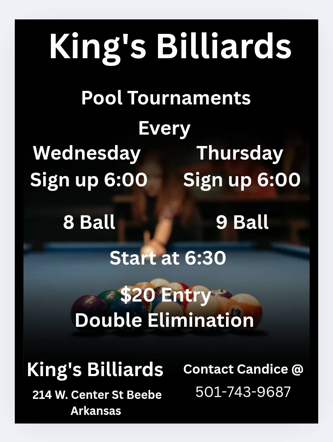 Tournament flyer / rules image