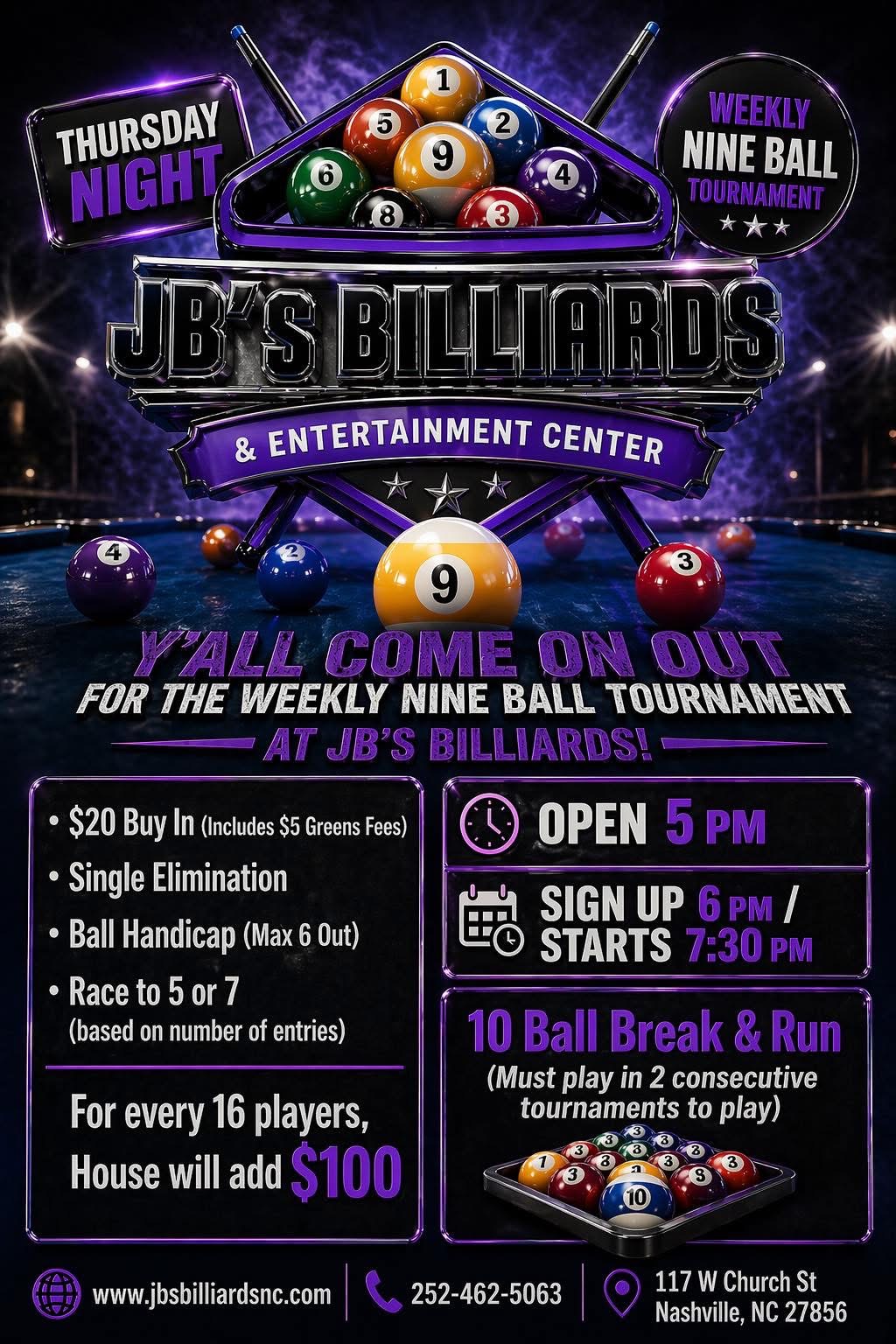 Tournament flyer / rules image