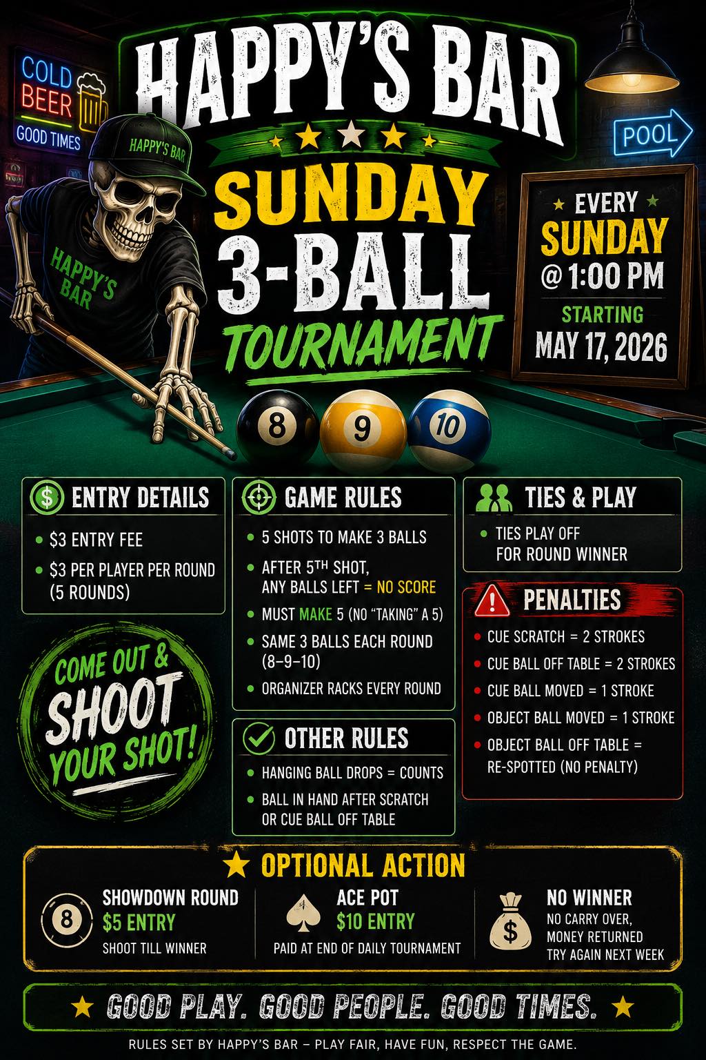 Tournament flyer / rules image