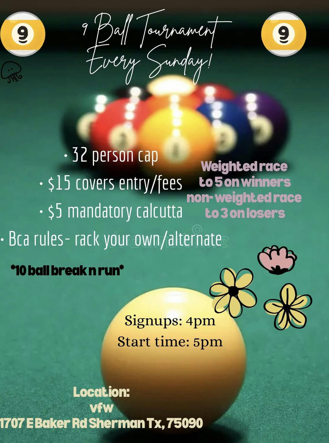 Tournament flyer / rules image