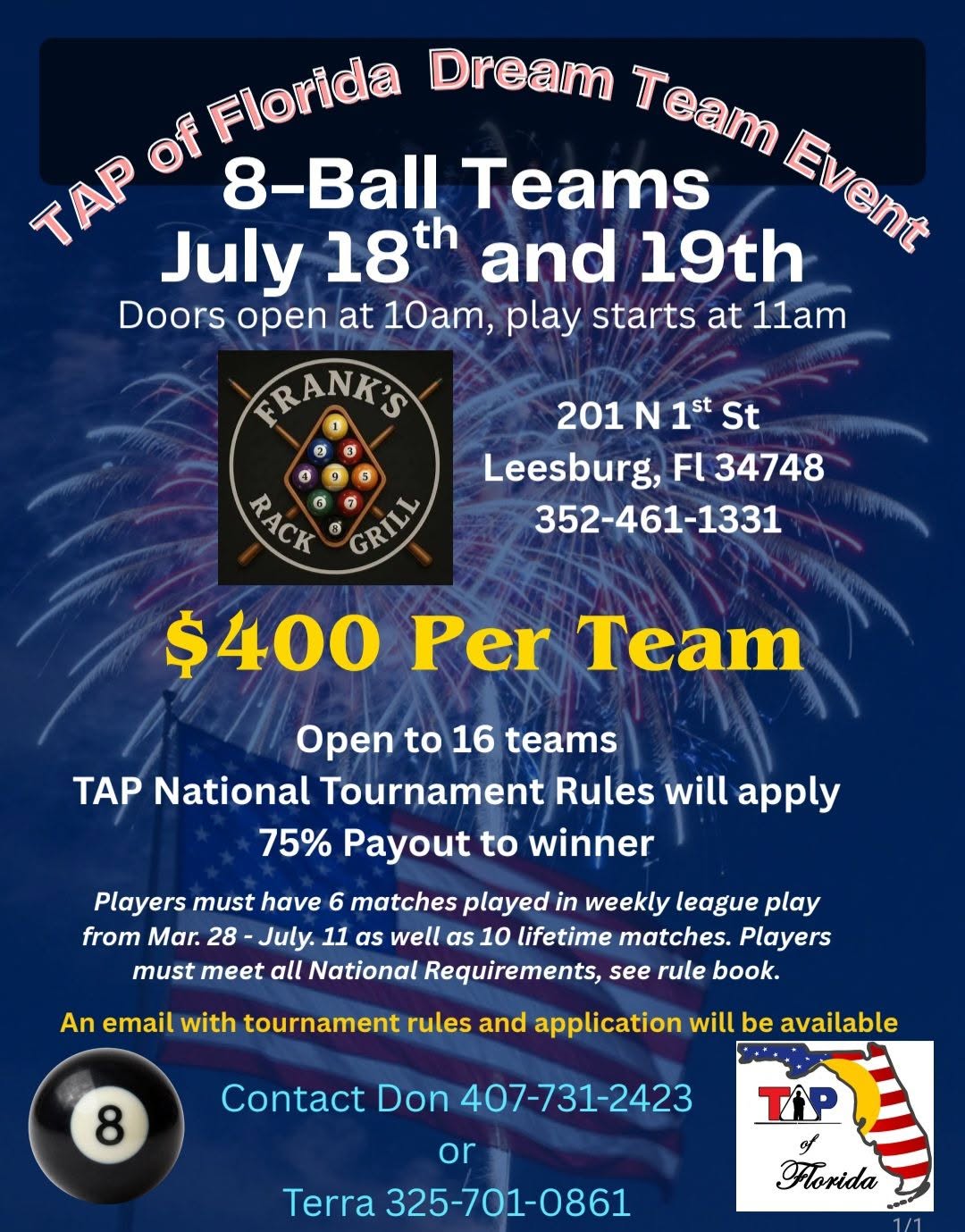 Tournament flyer / rules image