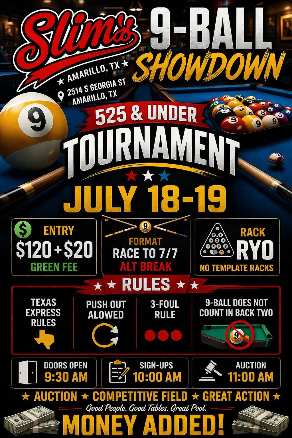 Tournament flyer / rules image