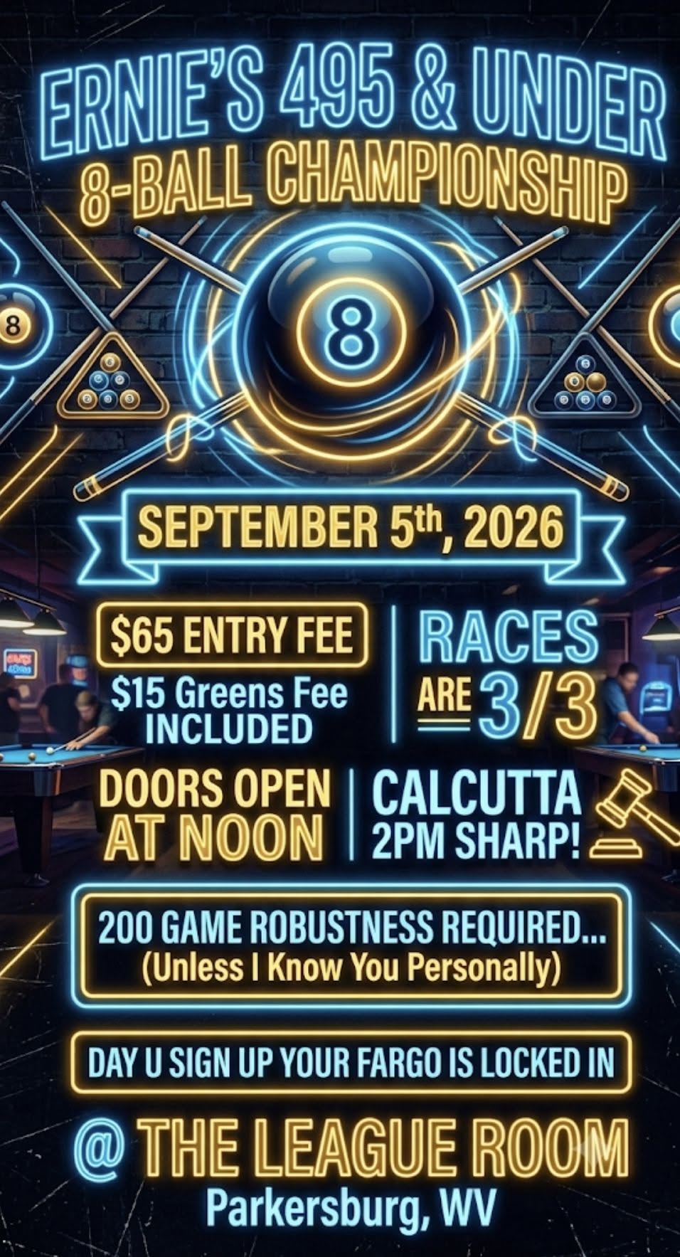Tournament flyer / rules image