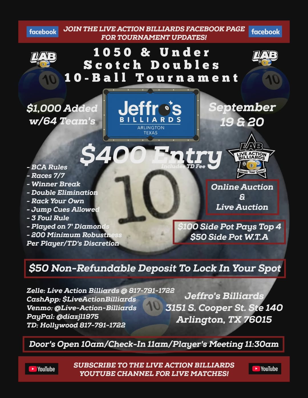 Tournament flyer / rules image