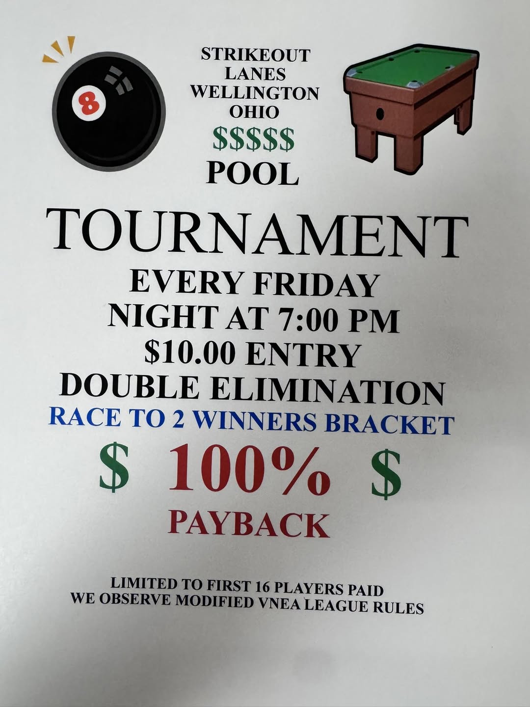 Tournament flyer / rules image