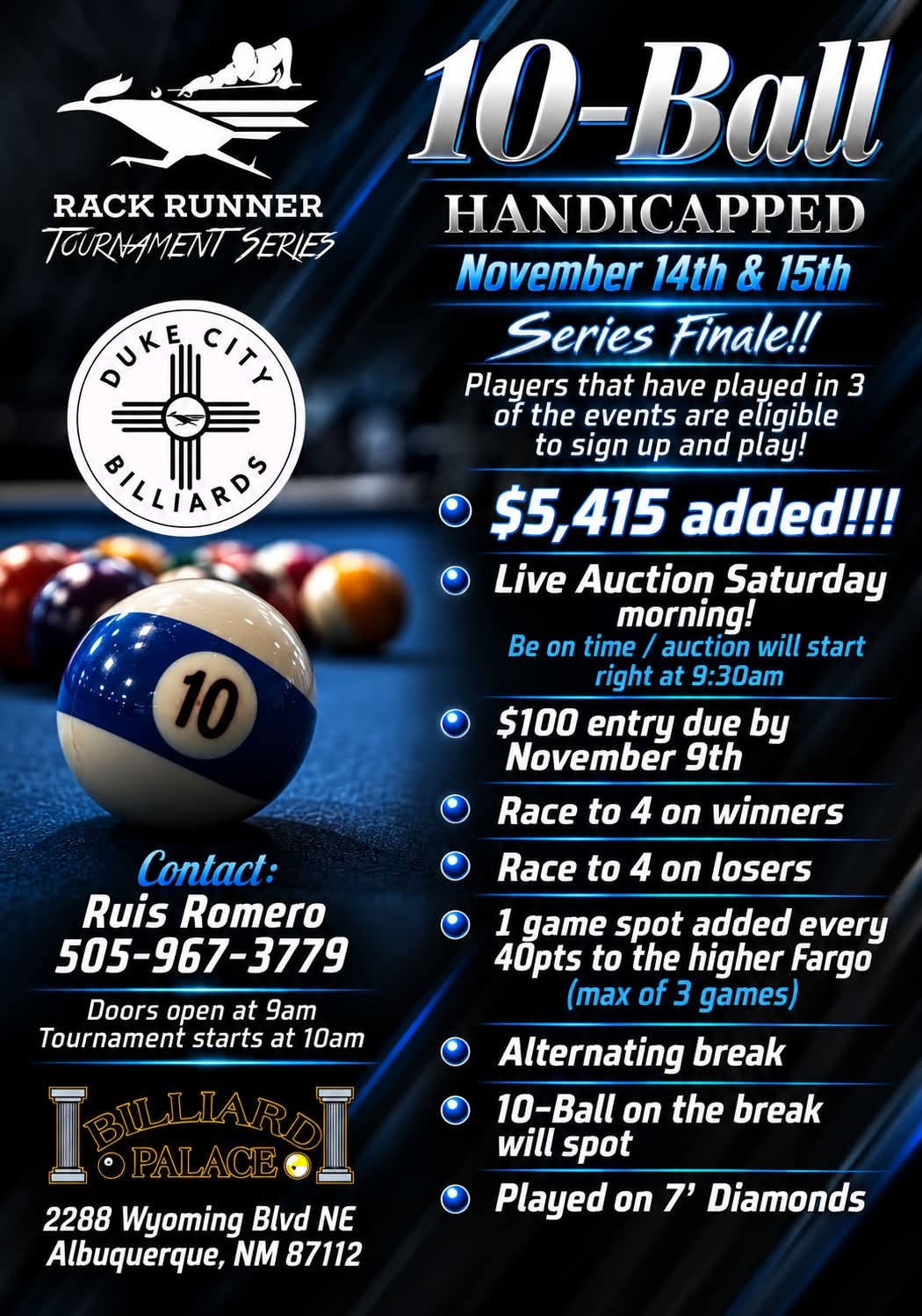Tournament flyer / rules image